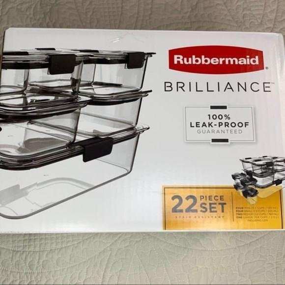 Rubbermaid Other - Rubbermaid Brilliance 22 Piece Set Leakproof